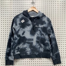 Champion Tie Dye Hooded Sweatshirt Womens Small Blue Hoodie Pullover 19x22