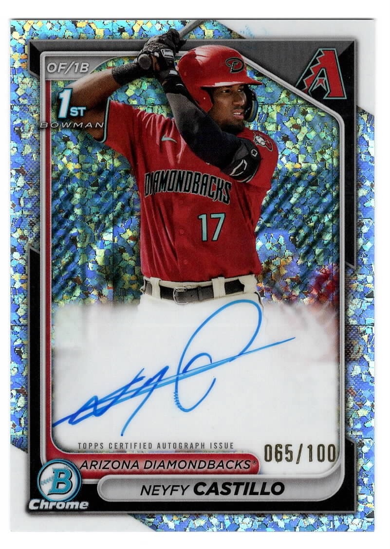 Neyfy Castillo 2024 Bowman Chrome CPA-NC 1st Bowman Auto Mini Diamonds 65/100