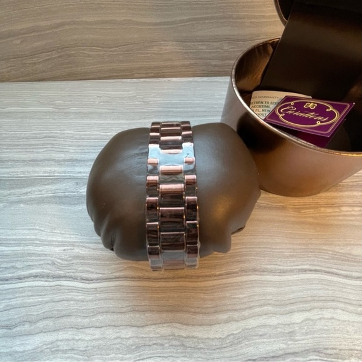Accutime Curations Watch and Bracelet Set Size 7.5 Brown New/Needs Battery 09a21584-310c-49f6-9dda-  main image 3