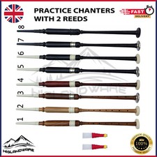 SCOTTISH GREAT HIGHLAND BAGPIPE'S PRACTICE CHANTERS ROSEWOOD FREE 2 REEDS