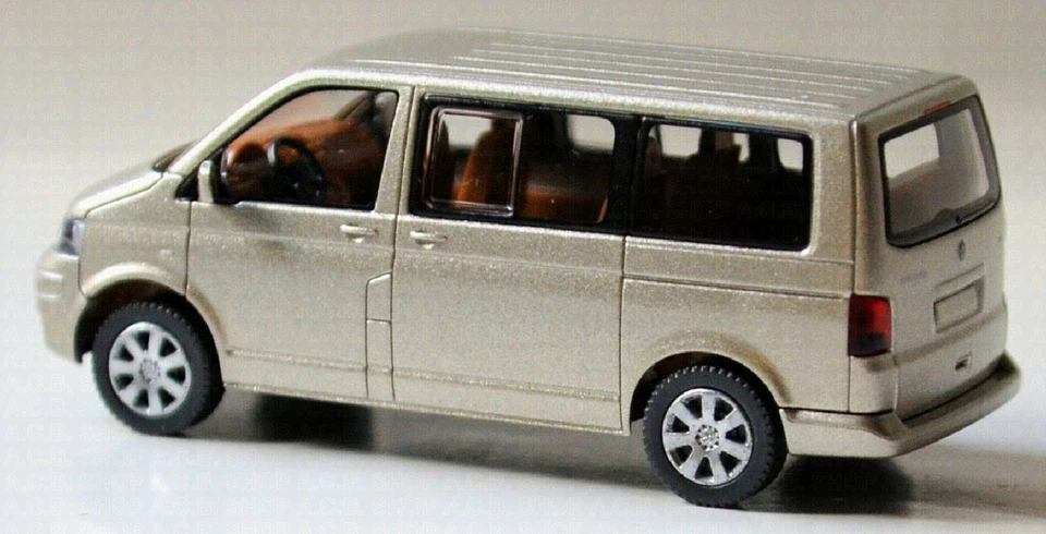 VW T5 Multivan Bus 2003-09 Wheatbeige Beige Metallizzato 1:87 Wiking 0308 04 - Immagine 4 di 4