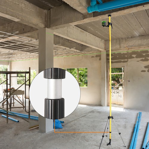 12Ft/3.7m Telescoping Pole w/Adjustable Laser Level Tripod For Rotary&Line Laser - Picture 10 of 16