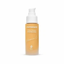 Mamaearth Glow Serum Foundation with Vitamin C & Turmeric Cream  30ML free ship