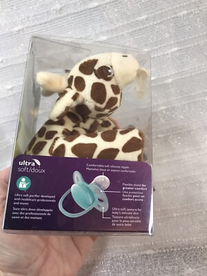 Philips Avent Pacifier Giraffe Soothie Snuggle Pal Plush Animal NEW Om+ Unisex