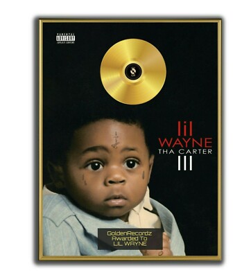 Lil Wayne Poster, Tha Carter III GOLD/PLATINIUM CD, gerahmtes Poster HipHop Rap 