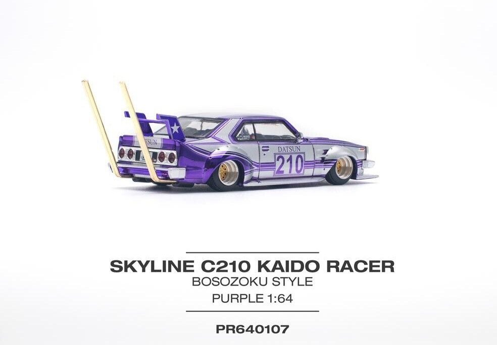 Pop Race 1:64 Nissan Skyline C210 Kaido Racer Bosozoku Style Model
