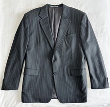 Hickey Freeman LORO PIANA Super 130s Men Size 46R Grey Stripe Wool Blazer Jacket