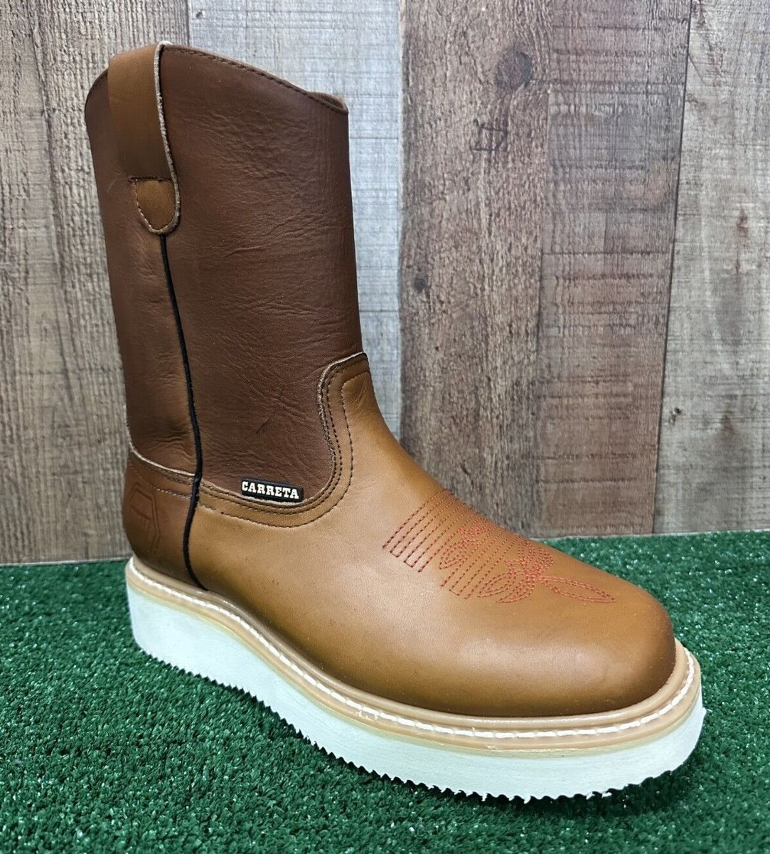 Men's Pull-up Mexican work boots very light square toe Bota de Trabajo 