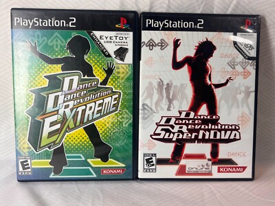 Dance Dance Revolution Supernova and Extreme Lot PlayStation 2 PS2 Tested CIB