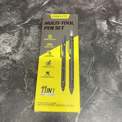 11-in-1 Multitool Pen Set with LED, Stylus, Level, and Screwdriver