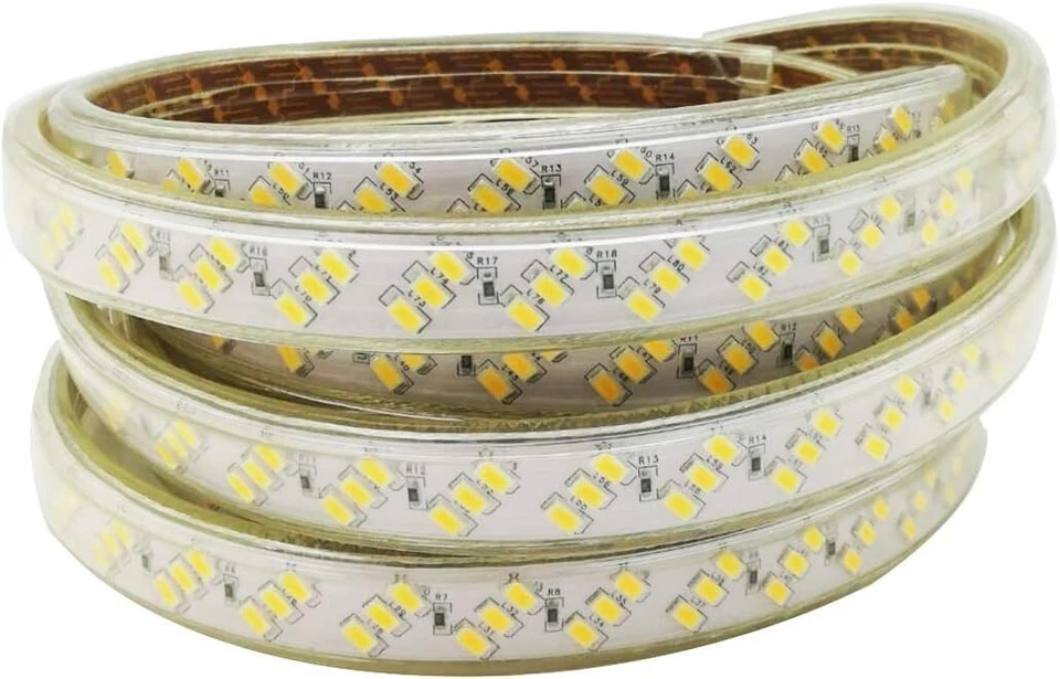 Bobina Striscia Led Luminosa 100 Metri Luce Bianca Calda 5050 220v + 5 spine - Immagine 2 di 2