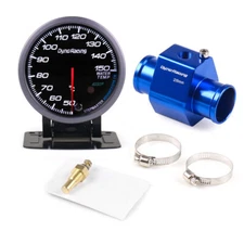 2.5" 60mm Pointer Meter Water Temperature Gauge w/28mm Joint Pipe Sensor Adapter