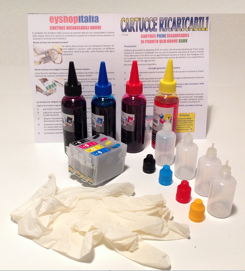 Kit Cartucce Ricaricabili T1291-T1294 Con 1 Litro Inchiostro Per Stampanti Epson