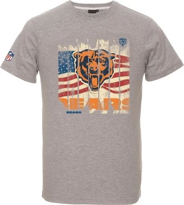 NFL T-Shirt Chicago Bears grau USA Flagge Football Majestic