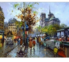 Paint By Numbers Adults kids Europe City Street DIY Painting Kit 40x50CM Canvas