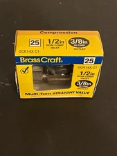 BRASSCRAFT Straight Valve 1/2" Fip Inlet x 3/8" Comp Outlet OR12X C1 NEW