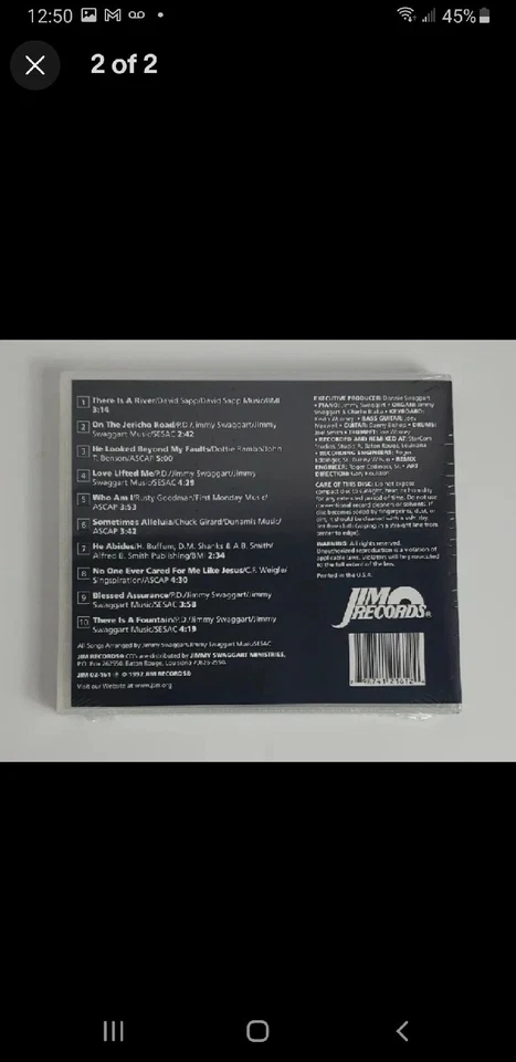 Jimmy Swaggart Presents: Instrumental Favorites (CD, 1992) Factory Sealed  - Image 2 of 2