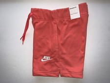 NIKE GIRLS STANDARD FIT SHORTS SIZE LARGE BRAND-NEW COLOR PINK SALT/WHITE