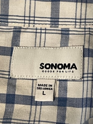 Sonoma dress shirt mens large long sleeve collar button up striped blue white - Picture 3 of 10