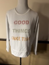 GILLI Good Things Take Time Bluza z długim rękawem z okrągłym dekoltem Rozmiar M