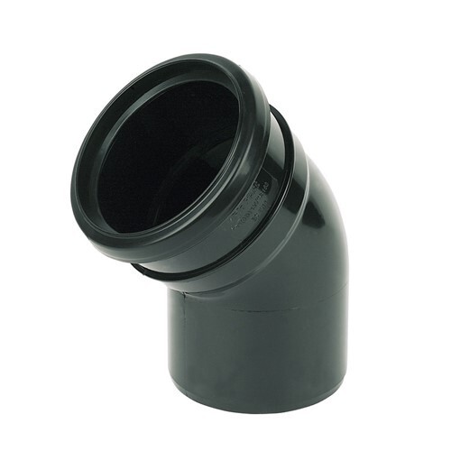 110mm Ring Seal Soil 135 Degree Socket to Spigot Bend- Black SP163