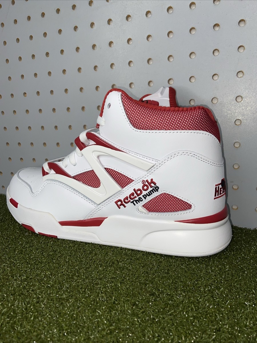 Reebok Pump Omni Zone II Basketball High Top Red White Black
