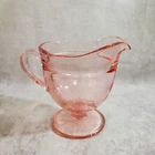 Vintage Footed Pink Depression Glass Creamer Pitcher 4" Excellent