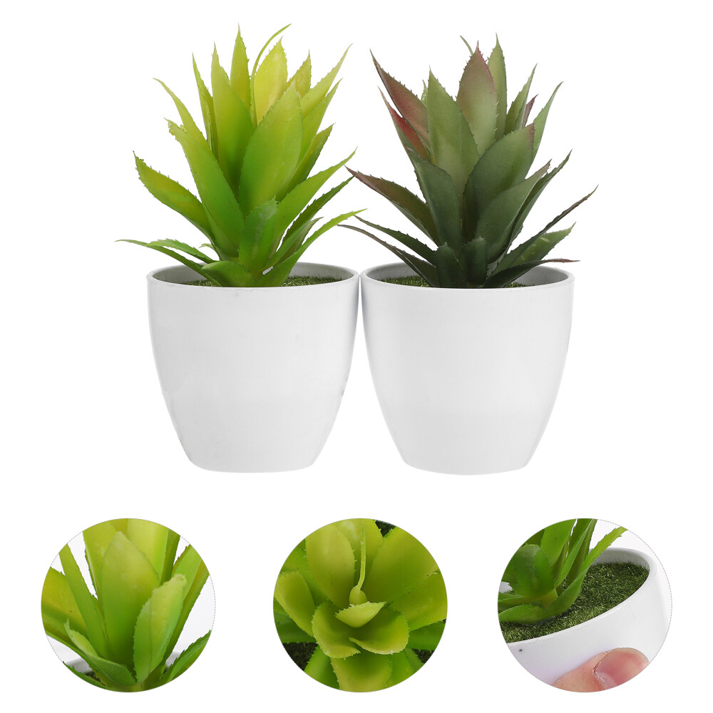 6 Pcs Imitated Potted Plant Small Fake Plants Desk Shelf Bonsai Office