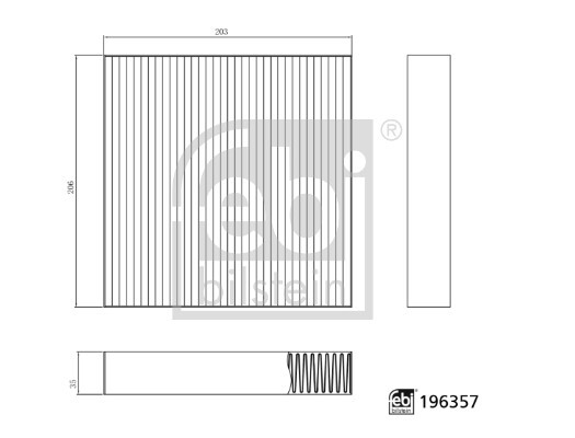 Febi Bilstein Filter Innenraumluft Pollenfilter 196357-image