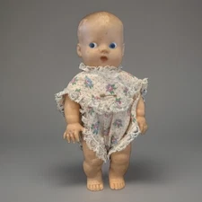 Vtg Sun Rubber Squeaky Side Eyed Baby Doll 8” Blue Eyes Vintage Handmade Clothes