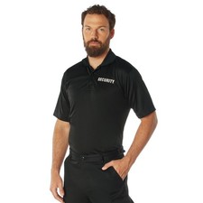 Rothco Moisture Wicking Security Short Sleeve Polo Shirt Black 3216