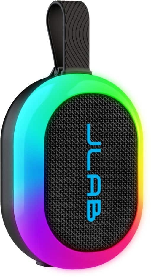JLab Pop Party Portable Speaker - Black: Bluetooth, Dual Pairing, LED Light, Wat