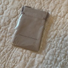 David Yurman Brown Jewelry Pouch Gold or Silver NEW 2.5 x4 Small