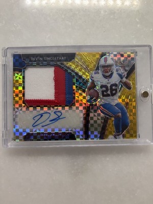 DEVIN SINGLETARY RPA 2019 Select Gold Checker Power Prizm JM-DI  /10