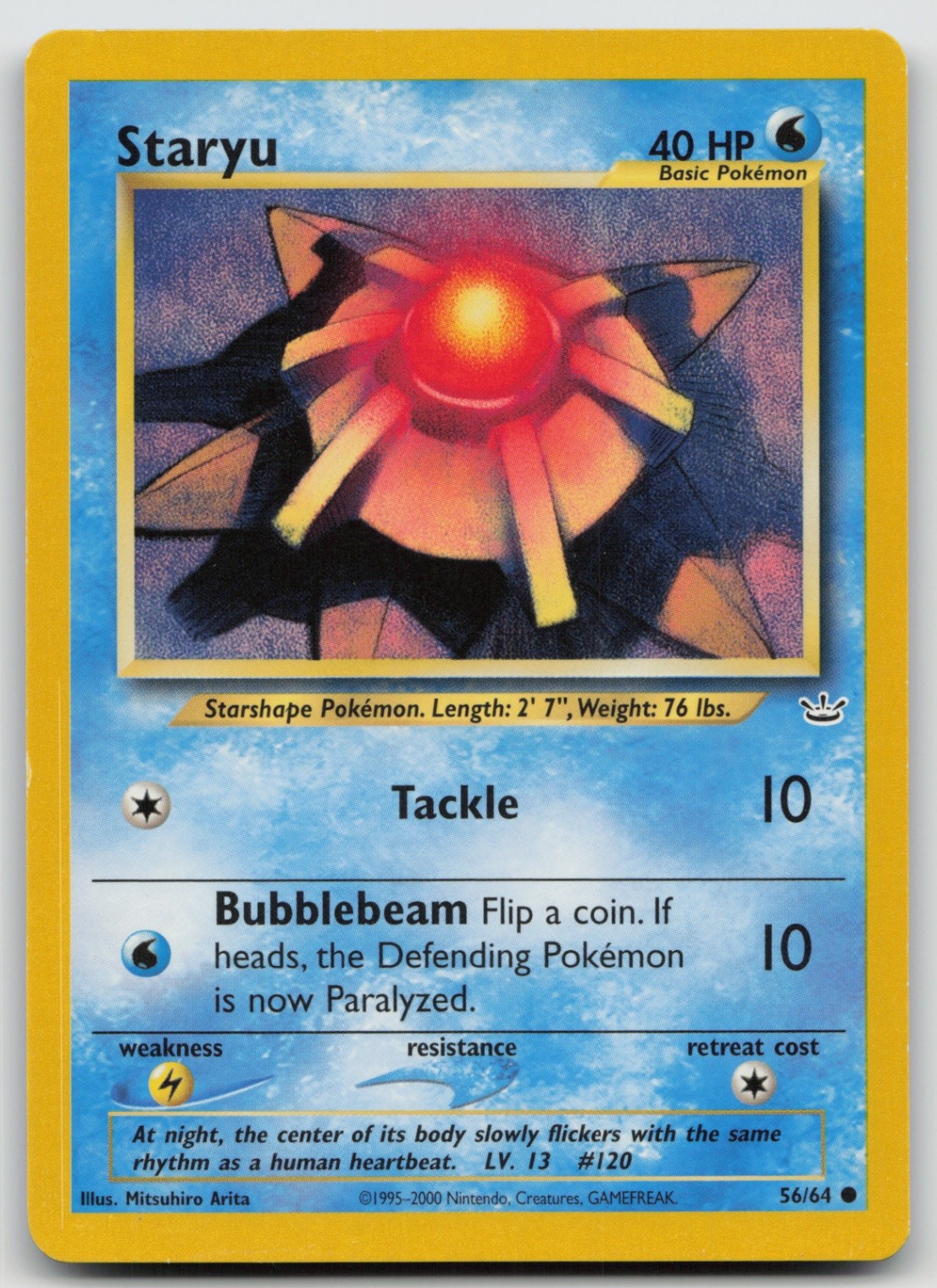 Pokemon Card Staryu Common Neo Revelation 56/64