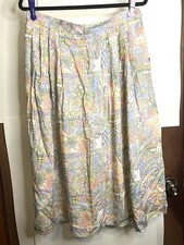 NWT 90s Pendleton Petite Waist 30 Pastel Paisley Rayon A-Line Maxi Skirt VTG