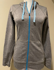 REI Womens Active Hooded Gray  Blue Full Zip Jacket - Sz XS Extra Small
