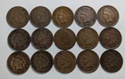 Indian Head Pennies Lot of 15 Mixed Date VG and VF