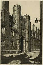 Sybil Andrews (1898-1992) Pencil Signed Etching - Trinity College Cambridge