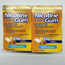 GoodSense Coated Nicotine Gum Fruit Flavor 2mg 100 Count Stop Smoking Aid 2 PACK