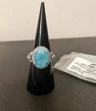 Bomb Party Ring Size 6 More Than Anything Else Blue Topaz Ice Crystal Rhodium