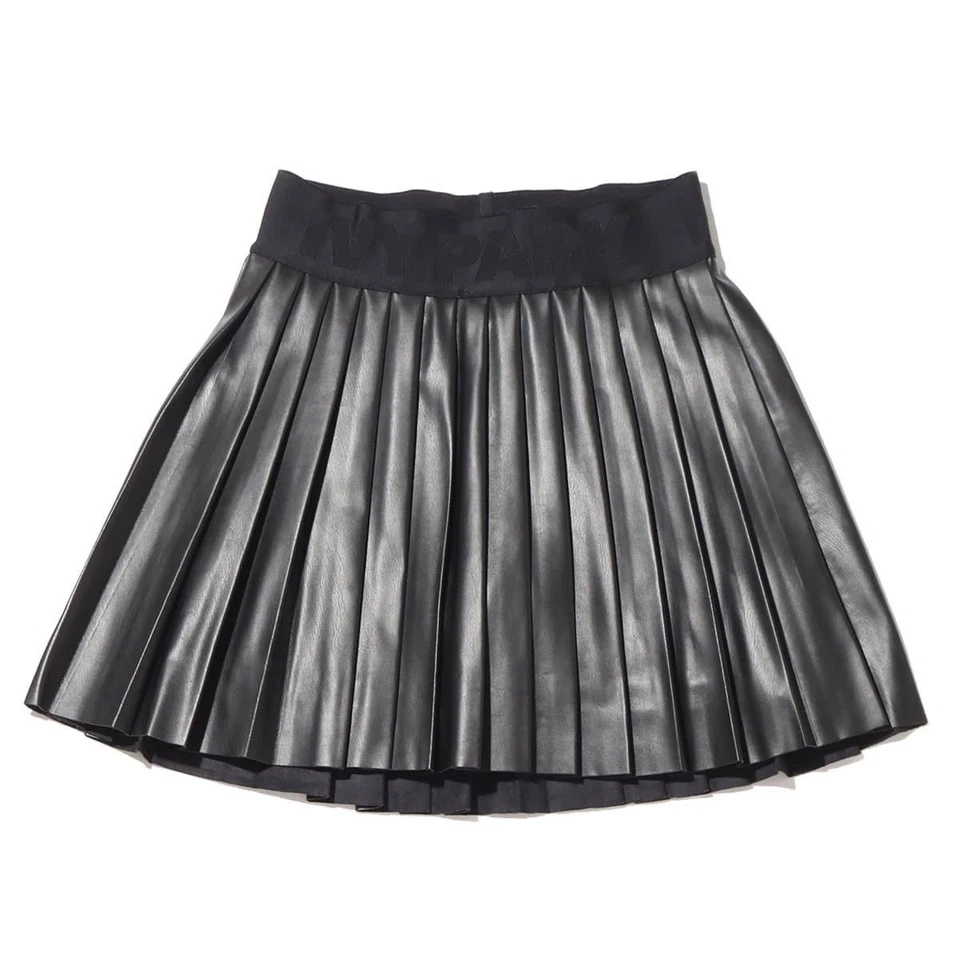 adidas IVY PARK Faux Leather Pleated Skirt Triple Black By Beyonce SALE $179 - Image 2 of 4