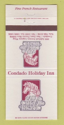 Matchbook Cover Cheval Blanc Condado Holiday Inn San Juan Puerto Rico 30 Strike