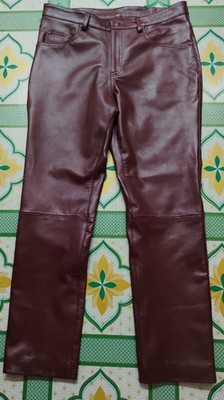 Luxury Herren Burgundy Slim Fit Jeans Satin Futter Lined Reißverschluss Hose