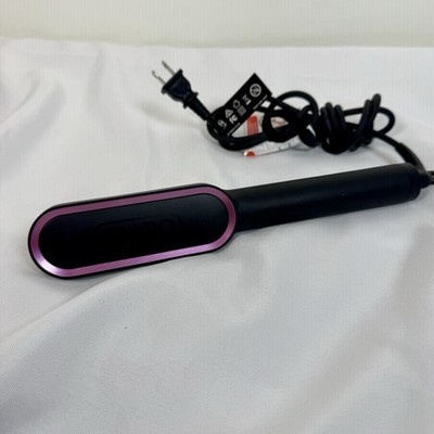 TYMO Ring Hair Straightener Brush Ionic Flat Iron Comb Black And Pink