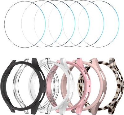 6+6Pack Screen Protector Case for Samsung Galaxy Watch 5 40mm Bubble Free Temper