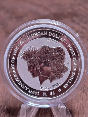 2021 Private Mint Brit. Virg. Isl. $1 Morgan to Peace Reverse Proof Oz .999 SVR