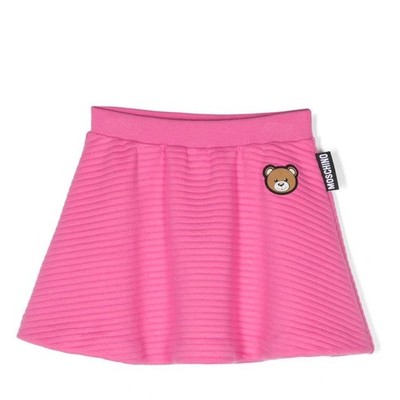 Moschino Kids Teddy Bear Embroidered Mini Skirt, Size 10Y