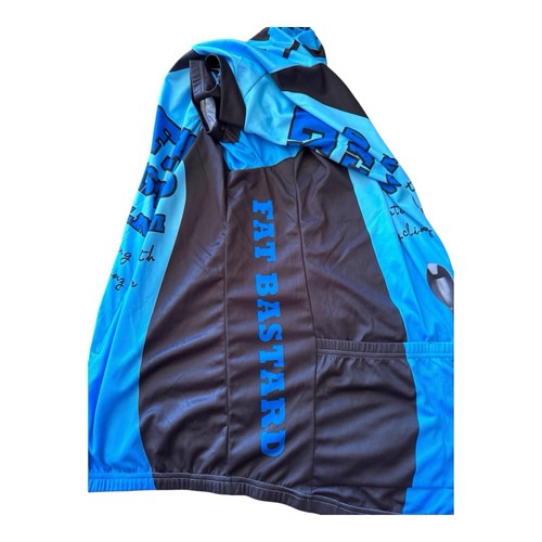 Maglia Fat Bastard Cycling Team Uomo 5 XL Austin Powers Blu Nero Cerniere Nuova con etichette - Foto 14 di 19