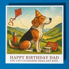 Beagle - Happy Birthday Dad Card Envelope - Personalised dog card - Father Dad